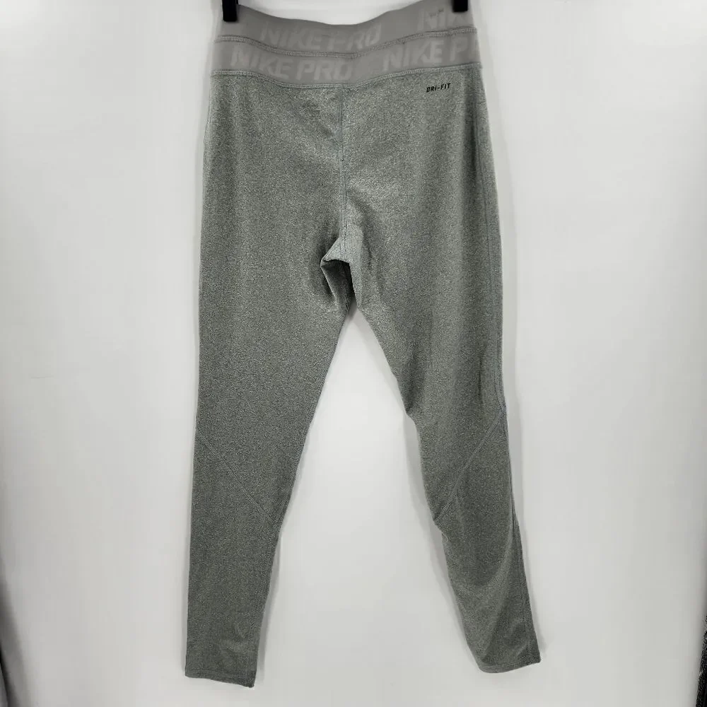 Nike medium gray leggings high rise waist logo - Picture 2 of 4